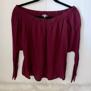 TOBI Off Shoulder Blouse with Ties